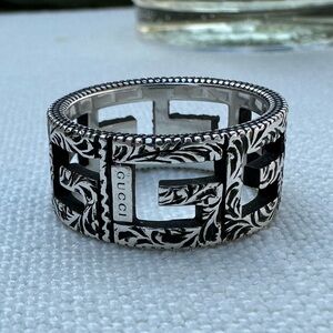 Gucci G Cube Sterling Silver Ring - Size 21 (11.5)
